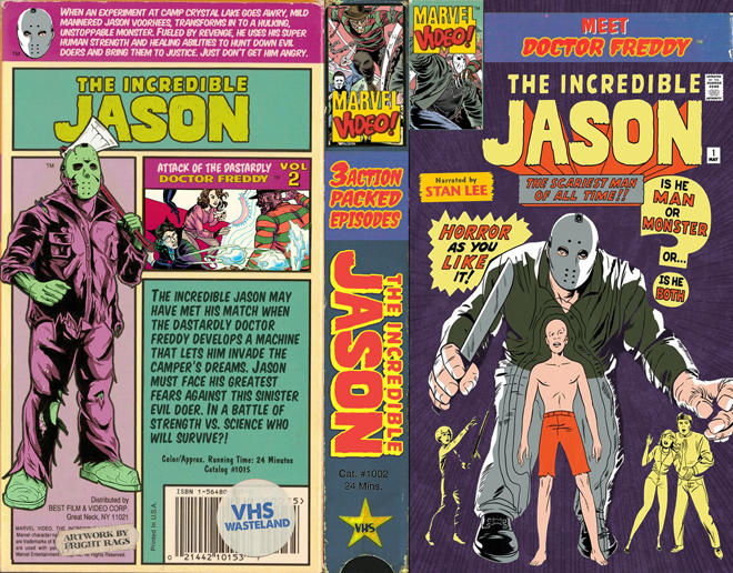 THE INCREDIBLE JASON CUSTOM VHS COVER, MODERN VHS COVER, CUSTOM VHS COVER, VHS COVER, VHS COVERS